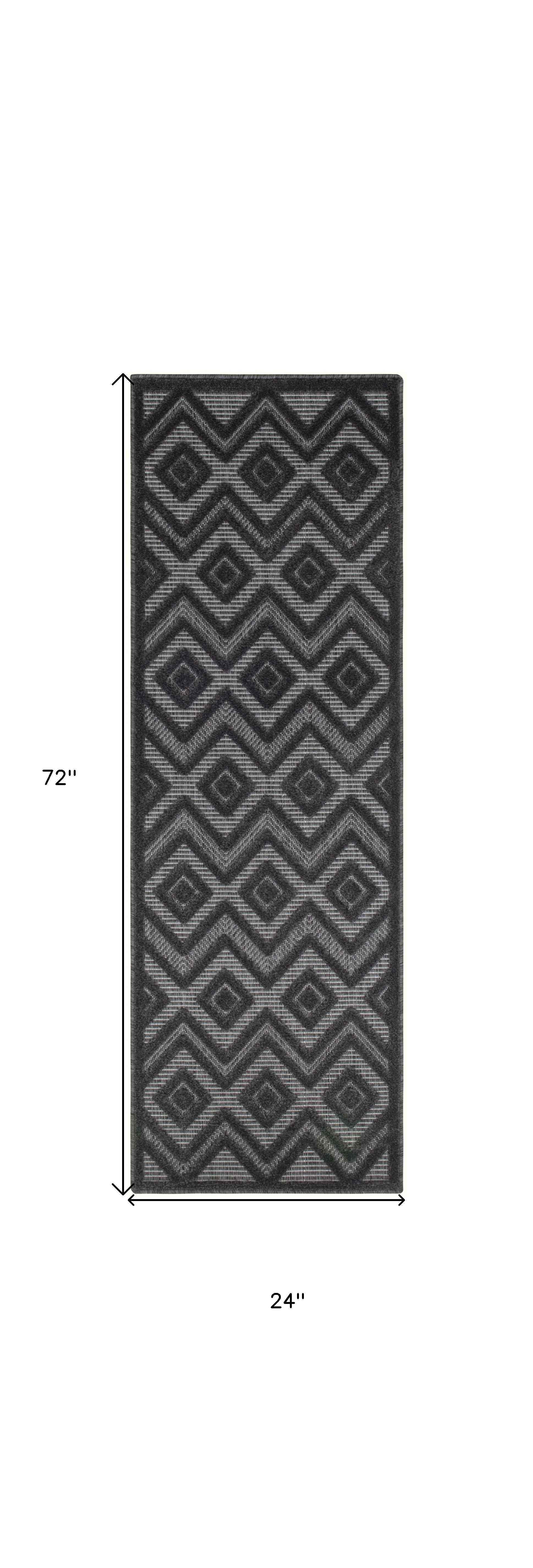 6' Charcoal And Black Geometric Indoor Outdoor Area Rug