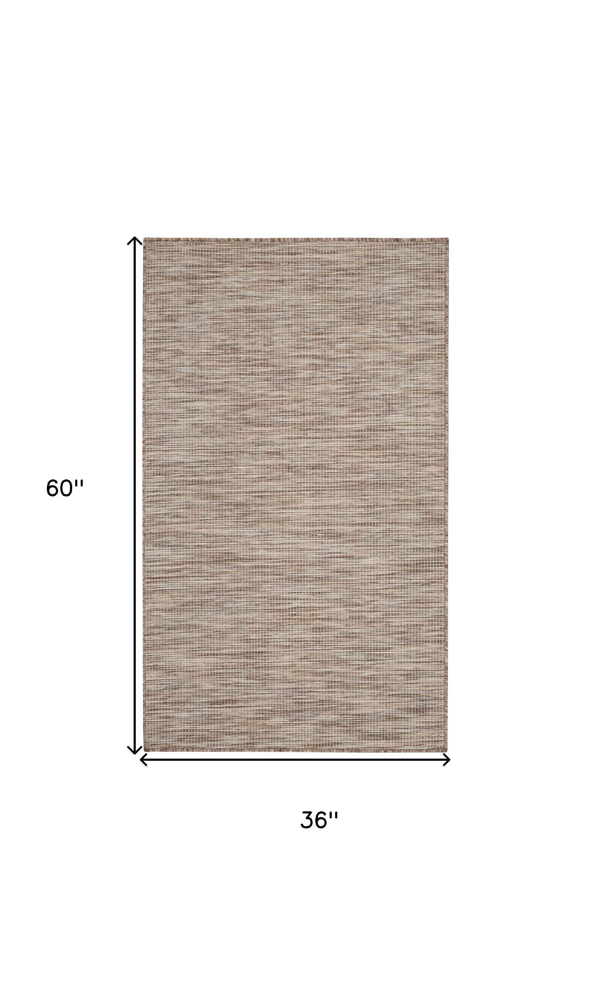 3' X 5' Beige And Ivory Indoor Outdoor Area Rug