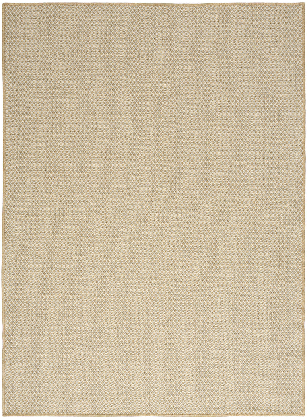 6' X 9' Natural And Ivory Geometric Indoor Outdoor Area Rug