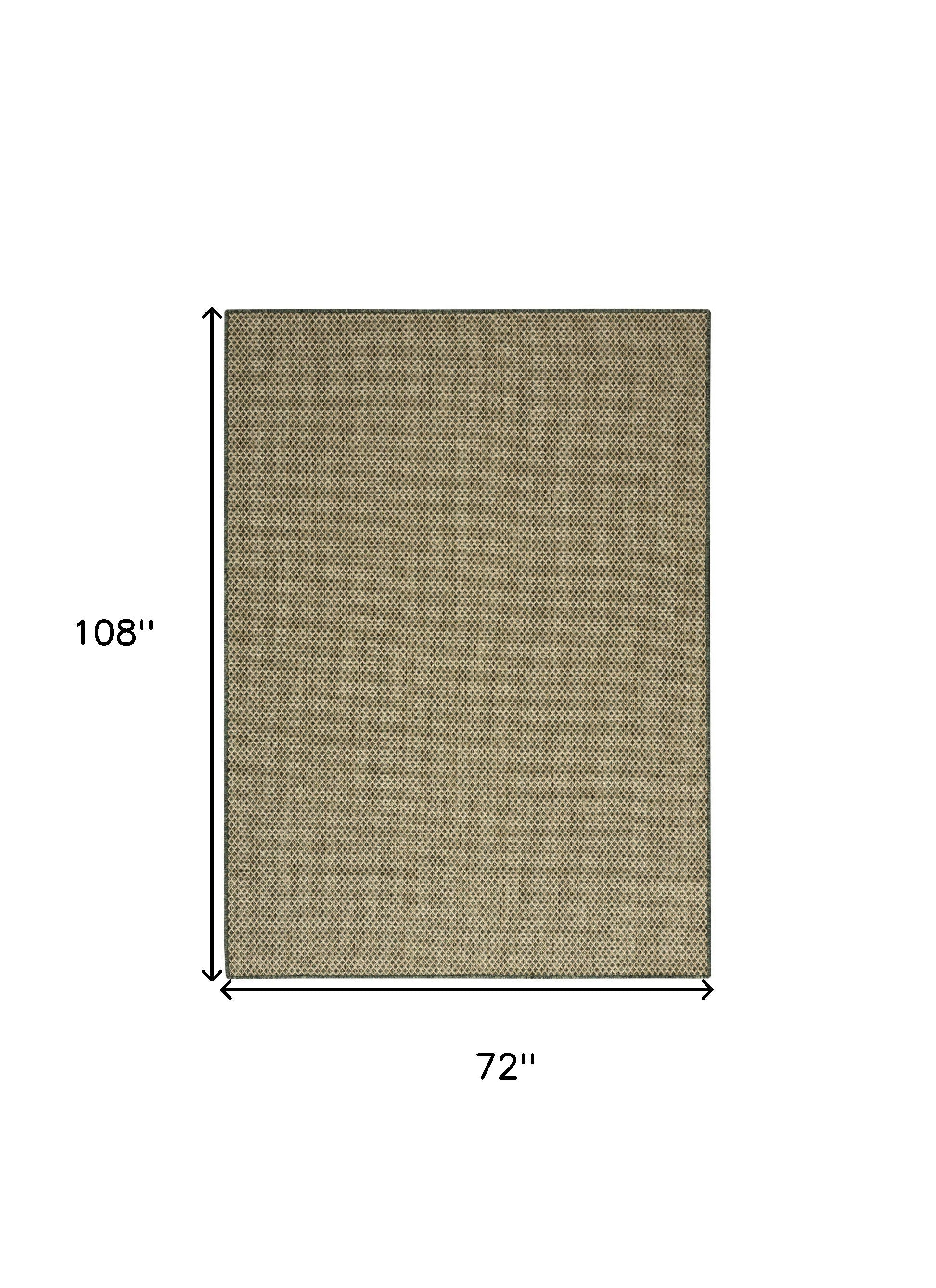 6' X 9' Green And Taupe Geometric Indoor Outdoor Area Rug