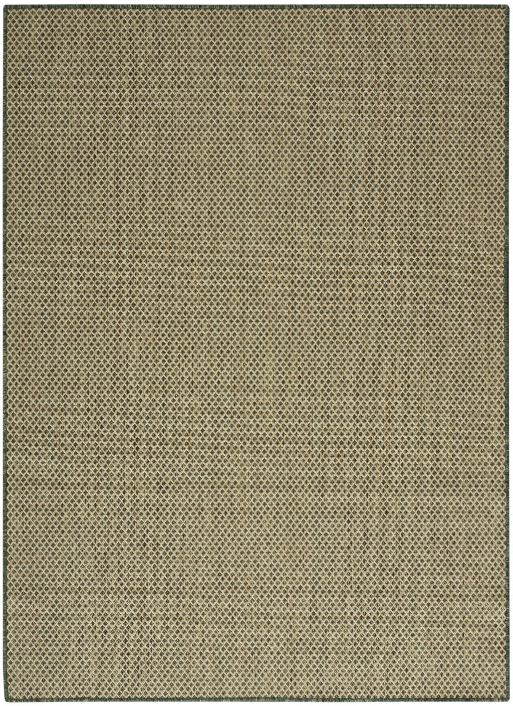 4' X 6' Green And Taupe Geometric Indoor Outdoor Area Rug - Outdoor