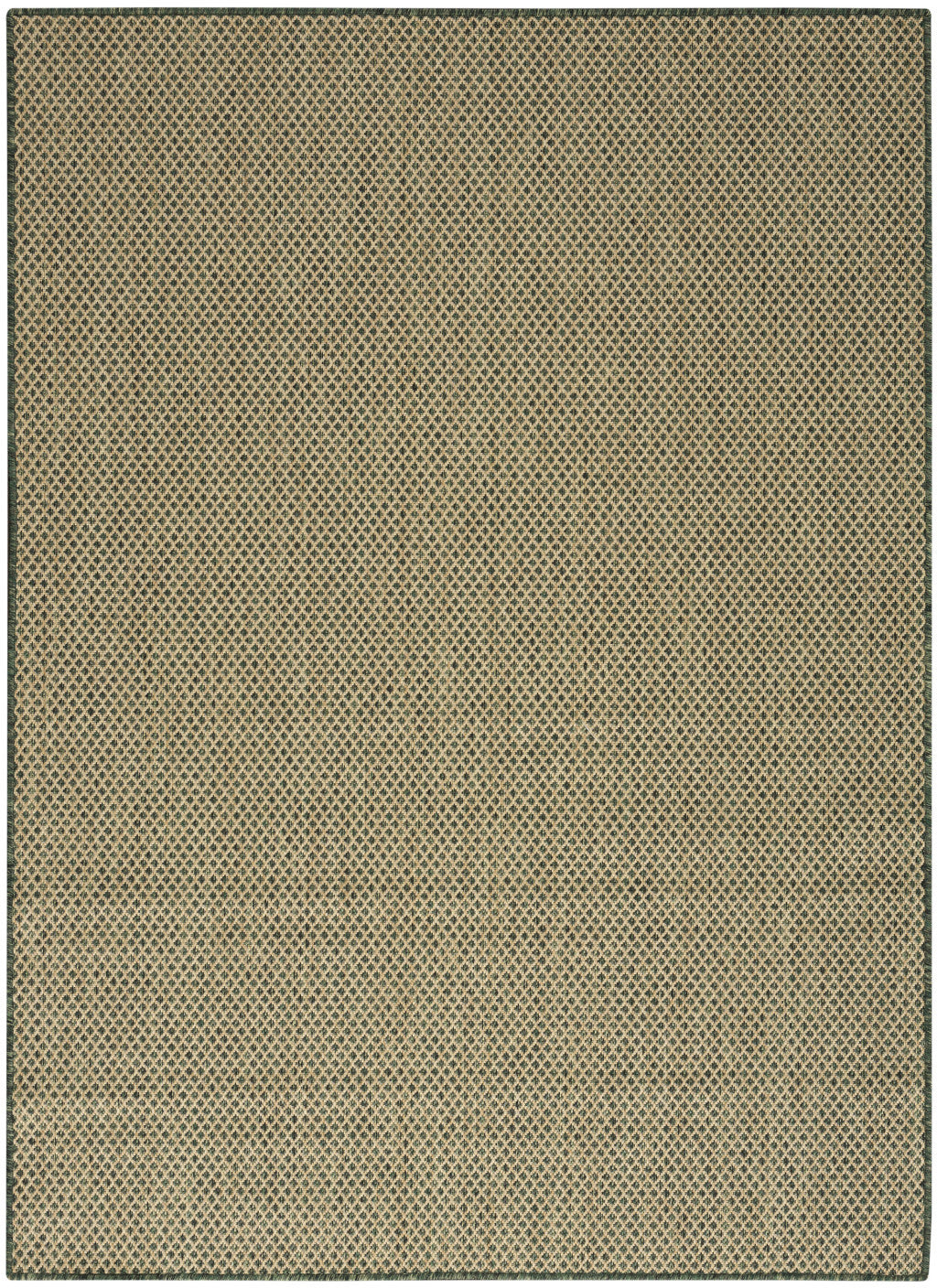 4' X 6' Green And Taupe Geometric Indoor Outdoor Area Rug - Outdoor