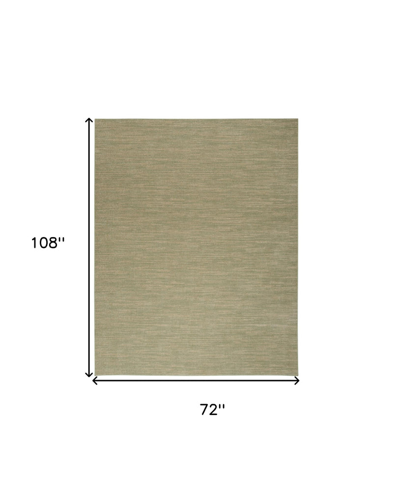 Rectangle area rug in light sage, showing 72 in width and 108 in length