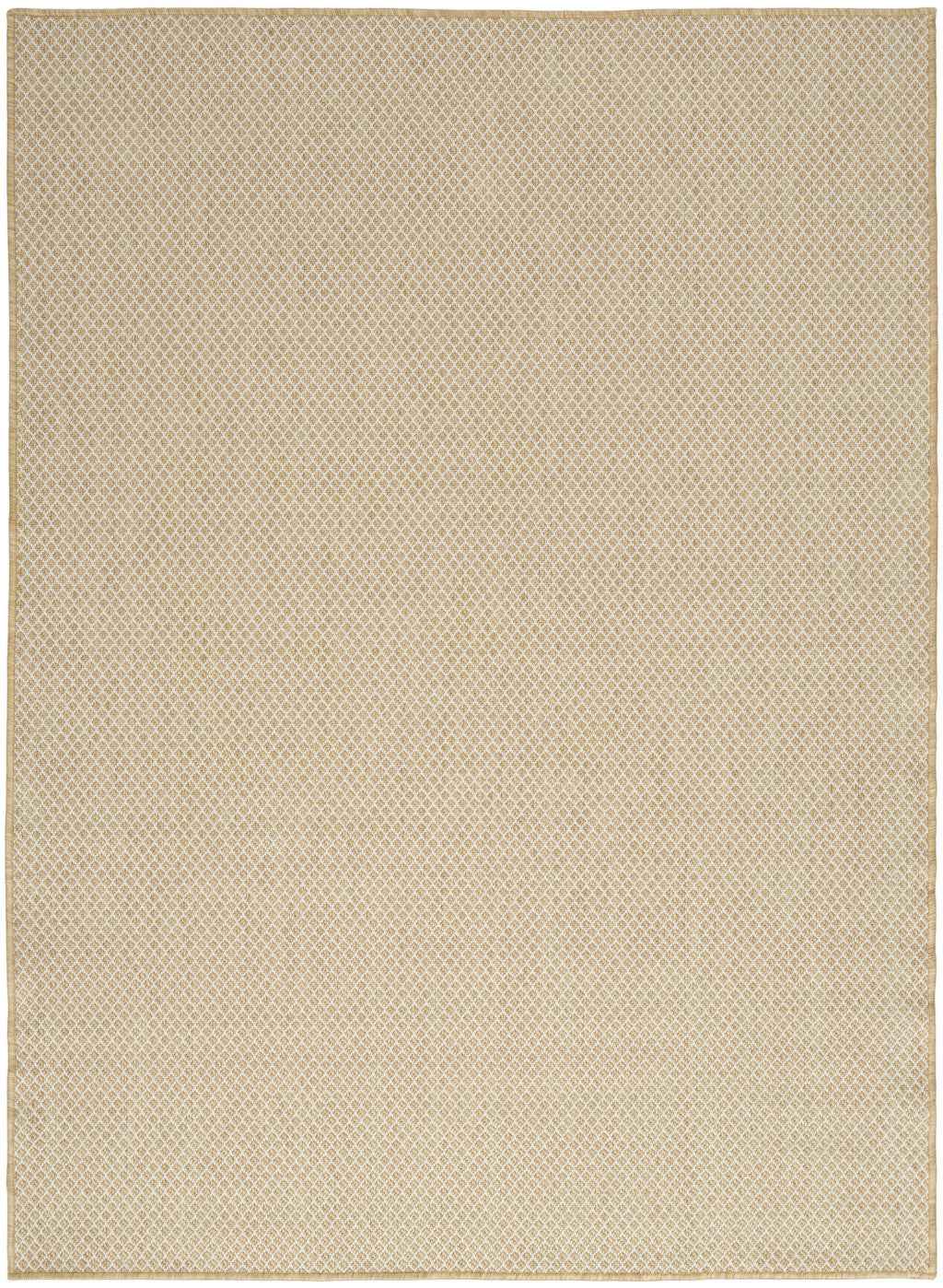5' X 7' Natural And Ivory Geometric Indoor Outdoor Area Rug