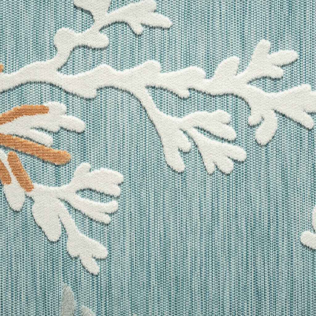 8' X 10' Blue And White Indoor Outdoor Area Rug