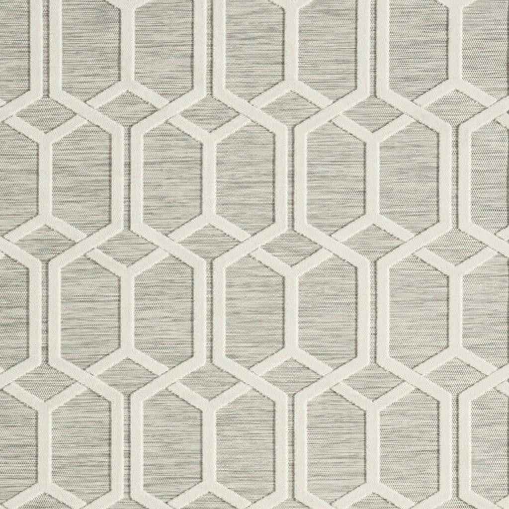 8' X 10' Gray And Ivory Indoor Outdoor Area Rug