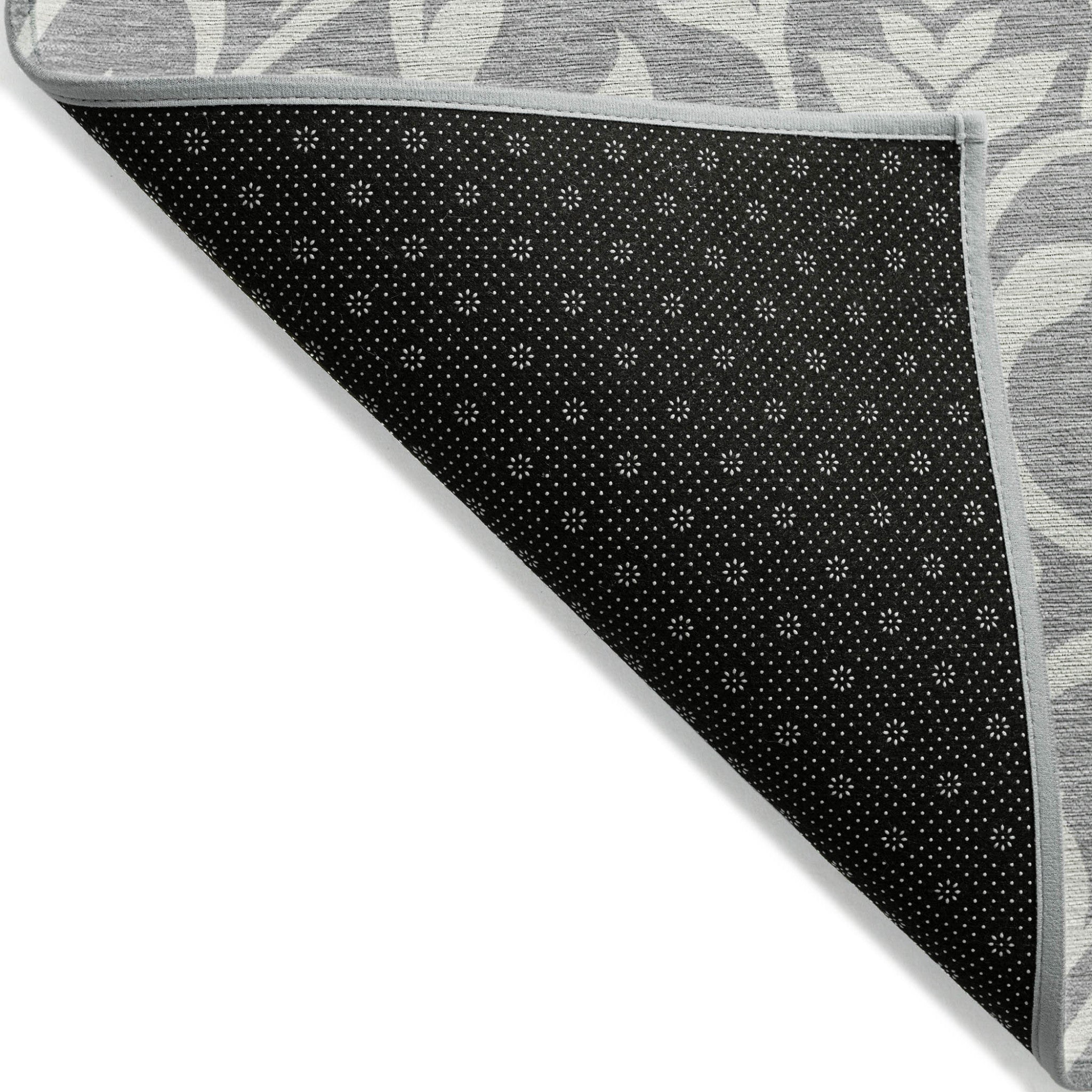 8' X 10' Gray And Ivory Floral Washable Indoor Outdoor Area Rug - Outdoor