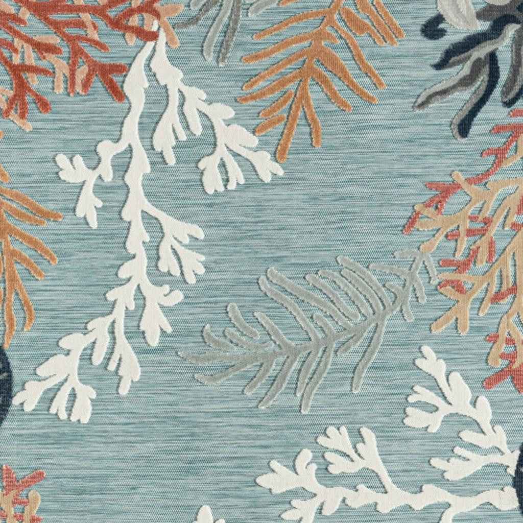 5' X 7' Blue And White Indoor Outdoor Area Rug