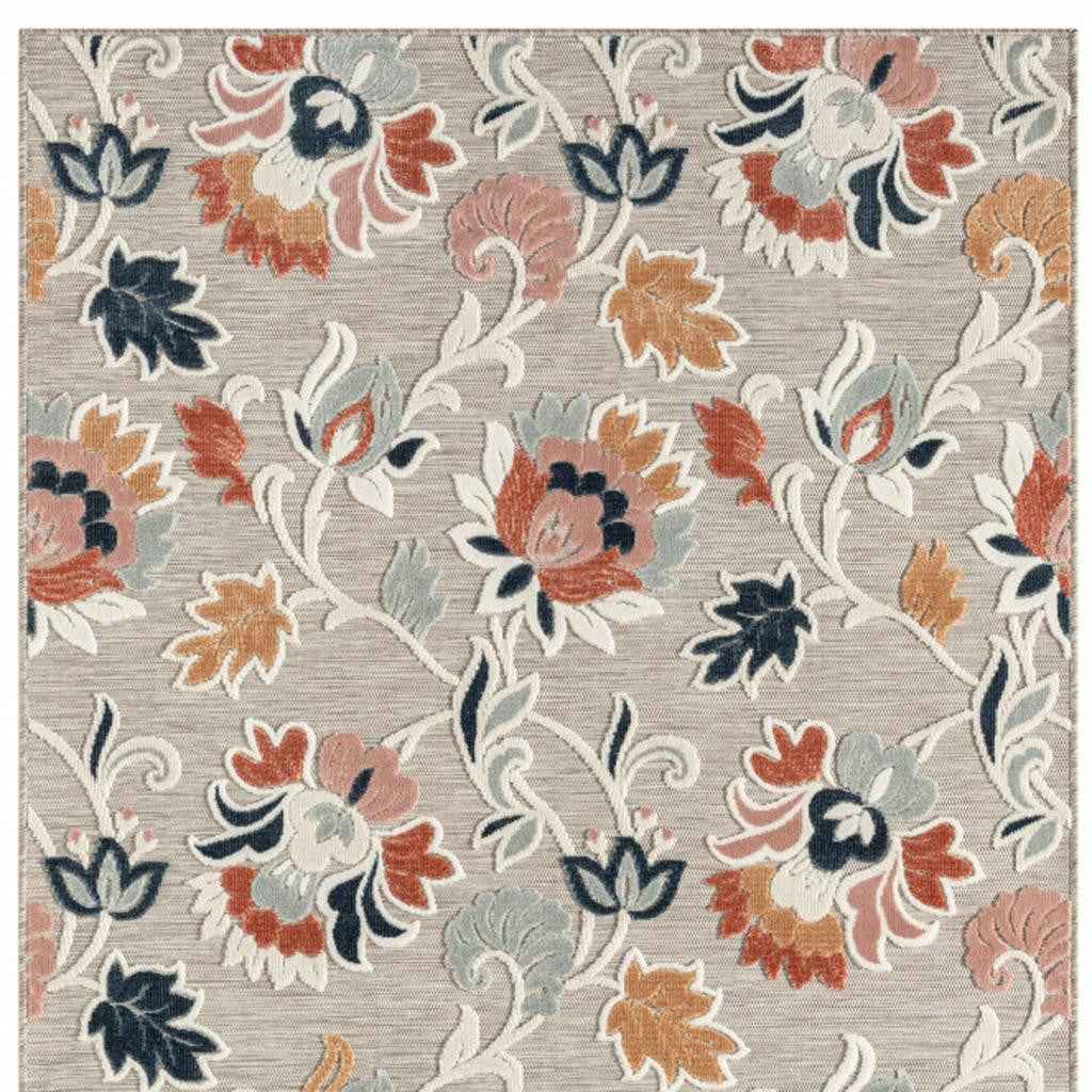 8' X 10' Blue And Gray Indoor Outdoor Area Rug