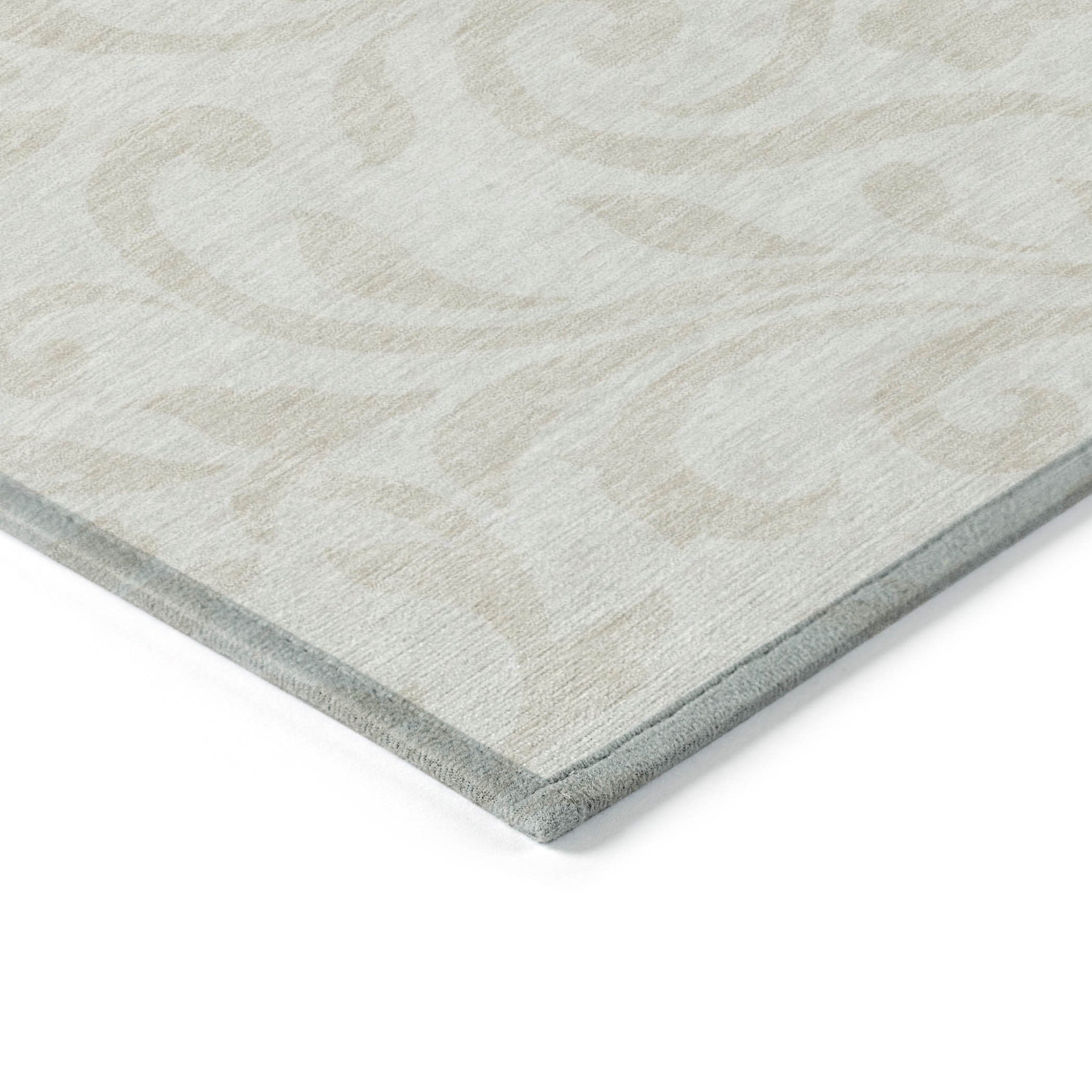 9' X 12' Ivory And Beige Floral Washable Indoor Outdoor Area Rug - Outdoor