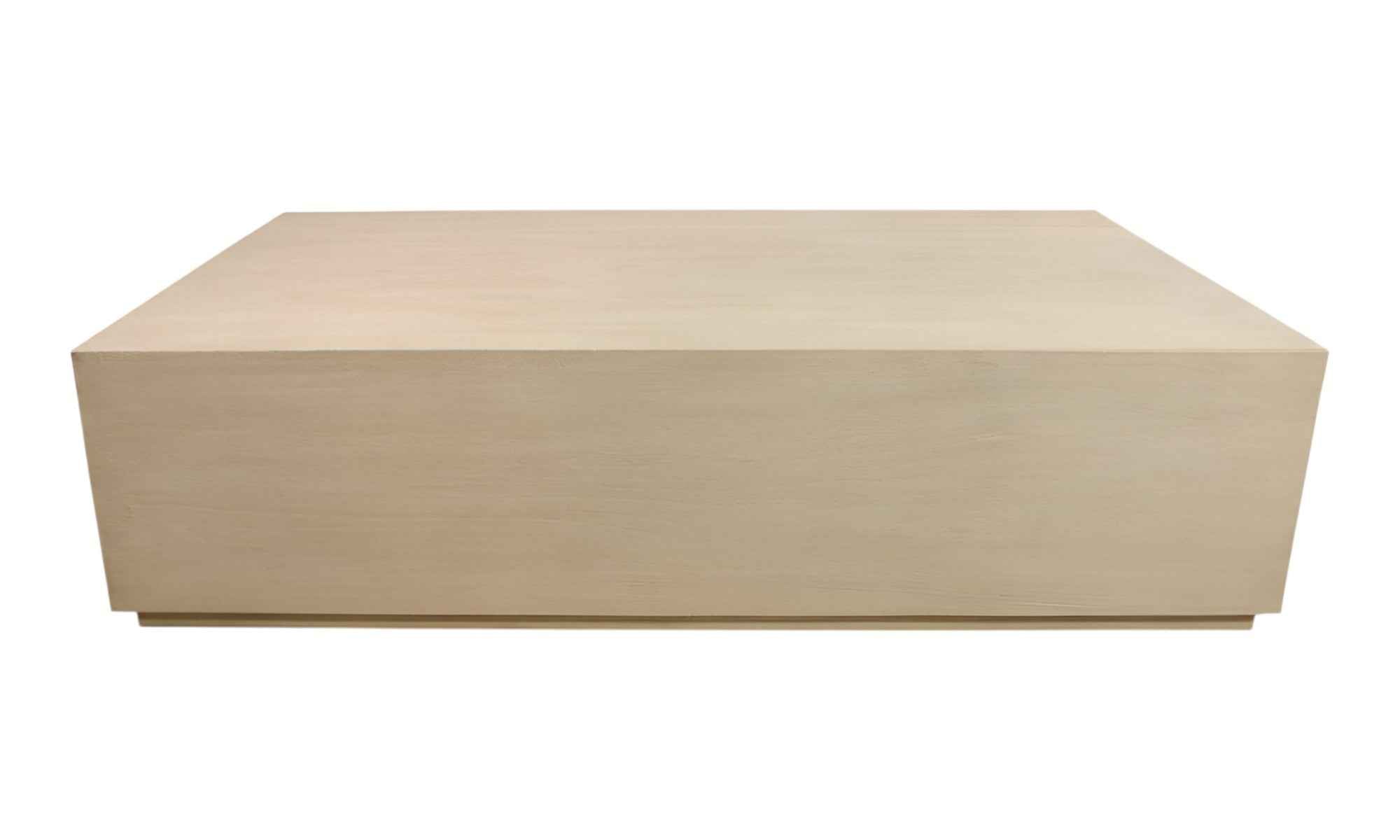 66" Natural Solid Wood Distressed Coffee Table