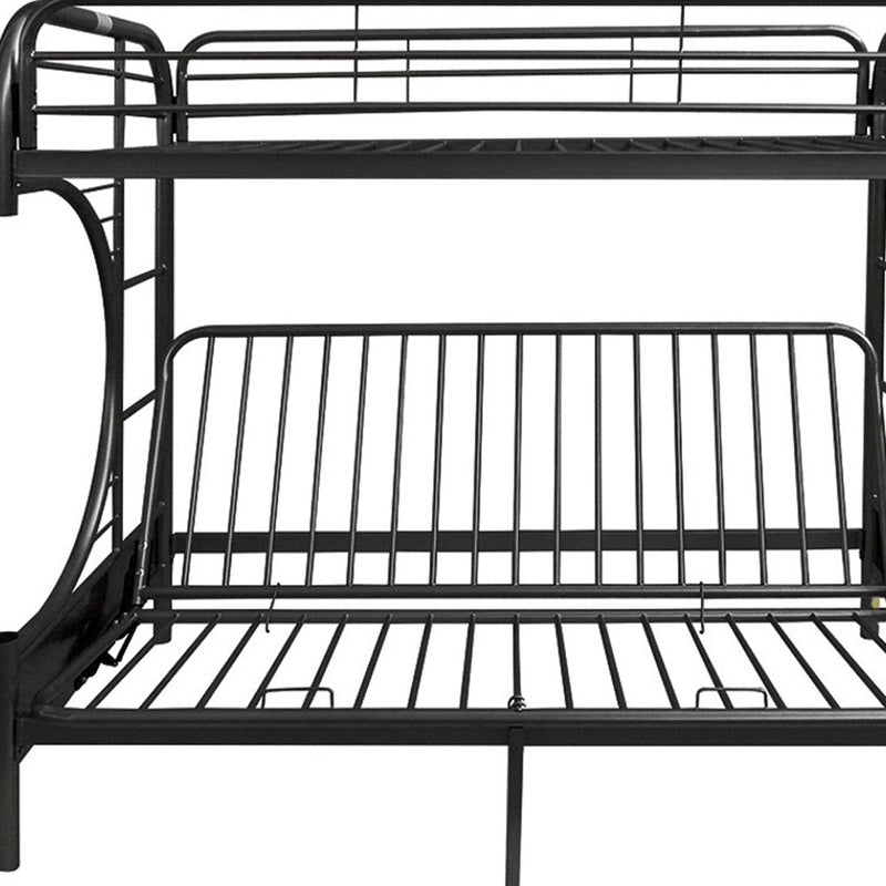 Black Twin Over Full Contemporary Metal Bunk Bed - Bed & Bath