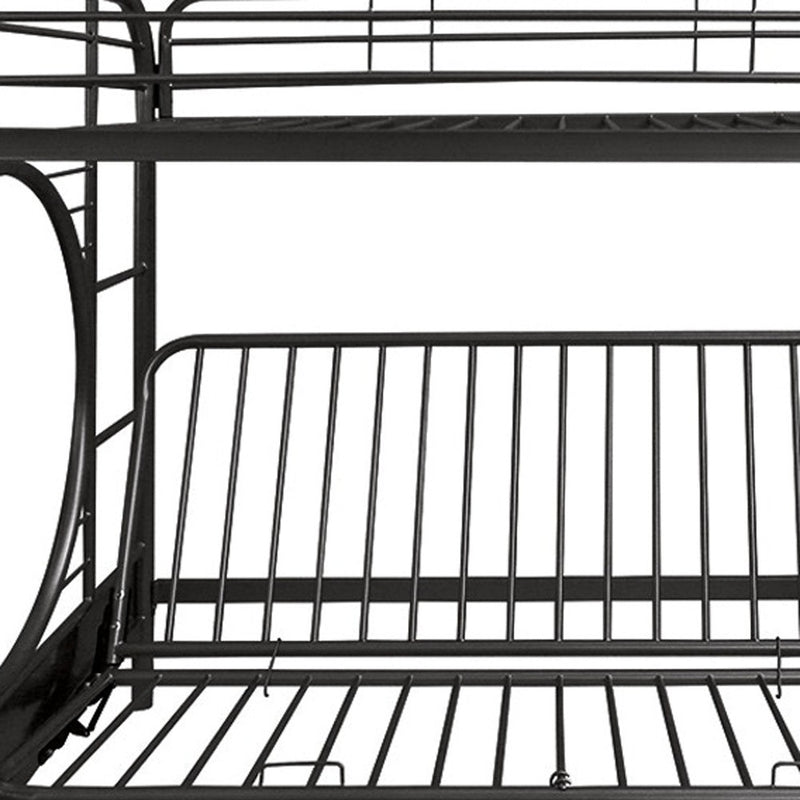 Black Twin Over Full Contemporary Metal Bunk Bed - Bed & Bath