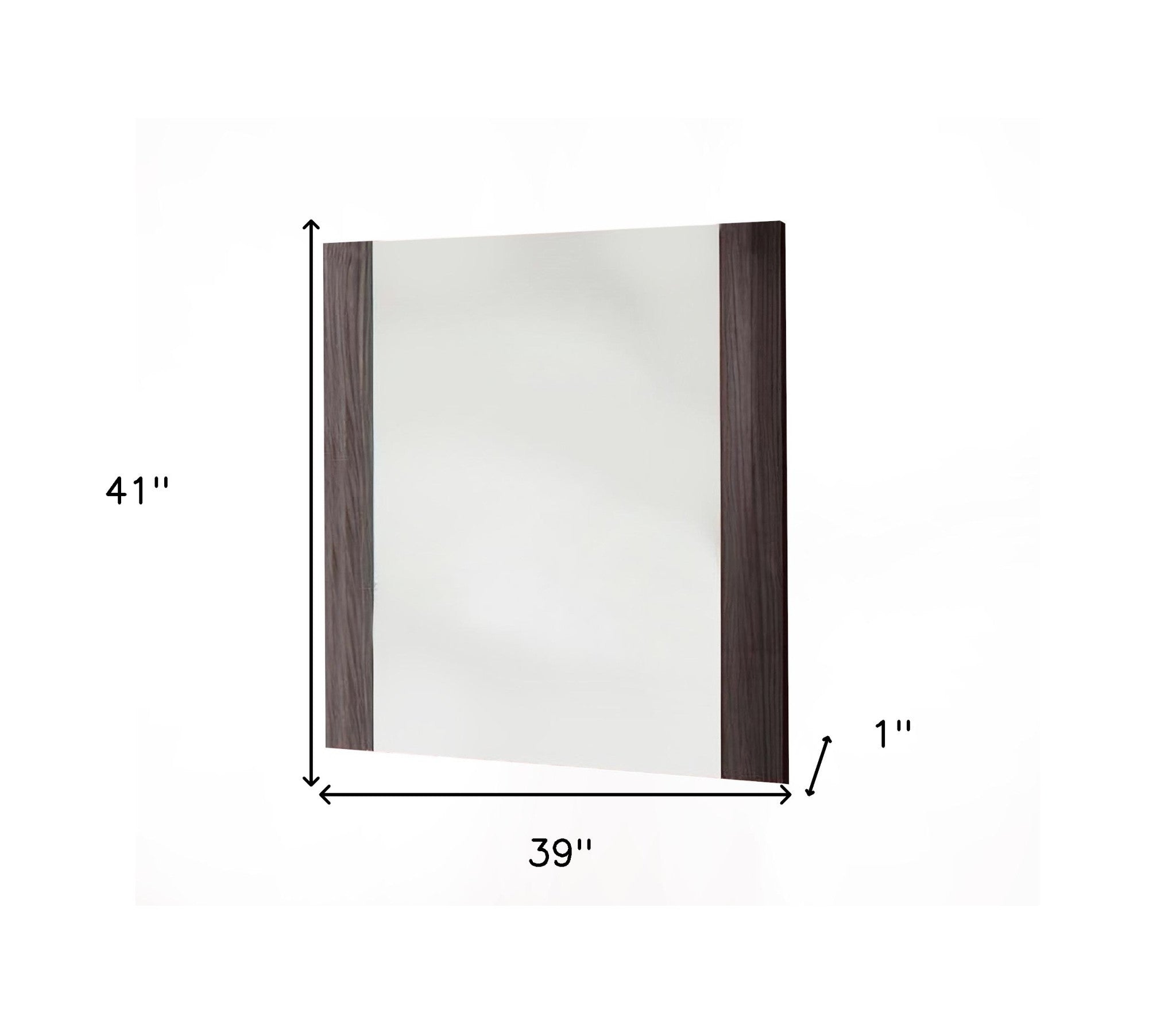 41" Gray Framed Mounted Accent Mirror - Bed & Bath