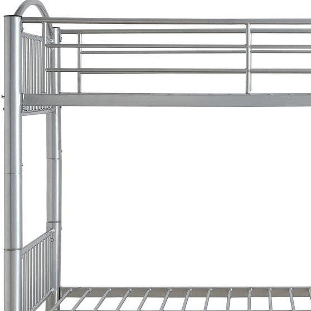 78" X 44" X 67" Twin Over Twin Silver Metal Bunk Bed - Bed & Bath