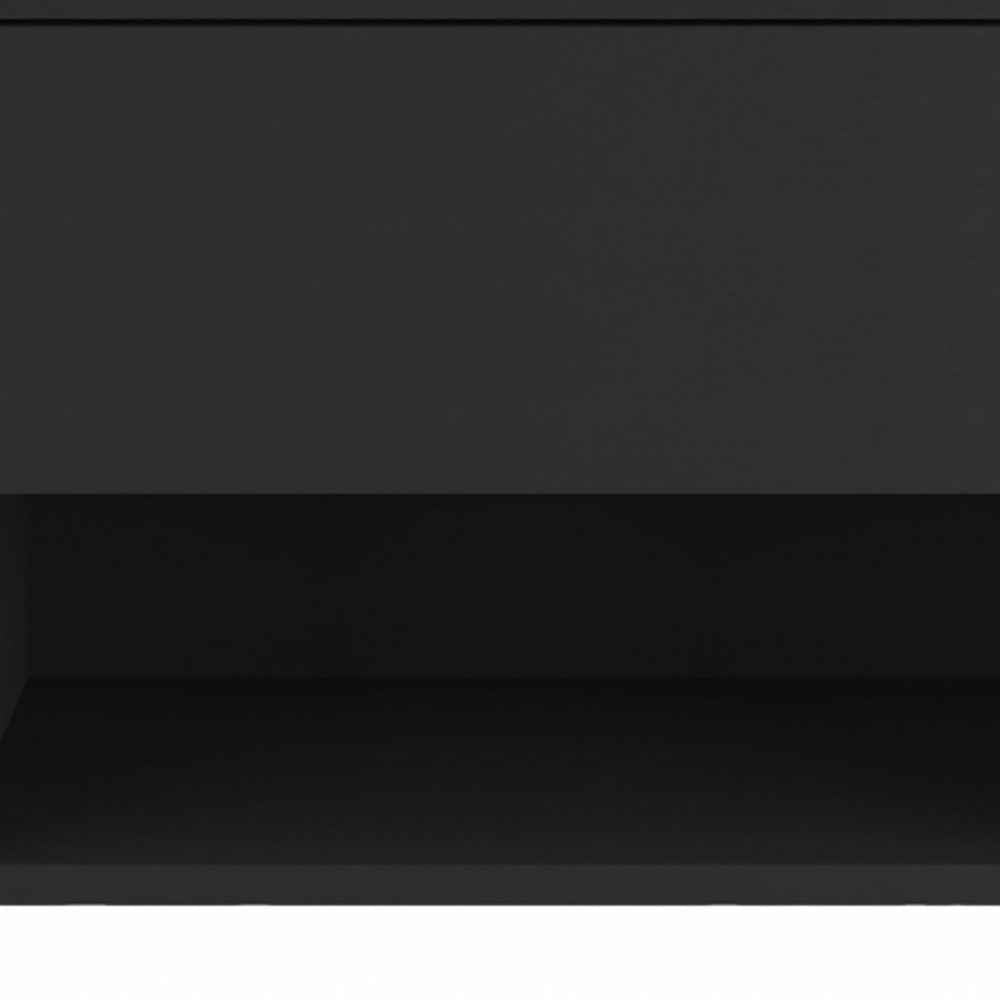 22" Black Wood One Drawer Nightstand