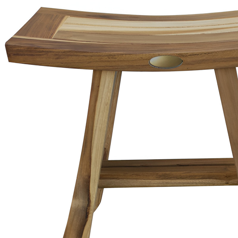 18" Natural Teak Rectangular Shower Bench - Bed & Bath