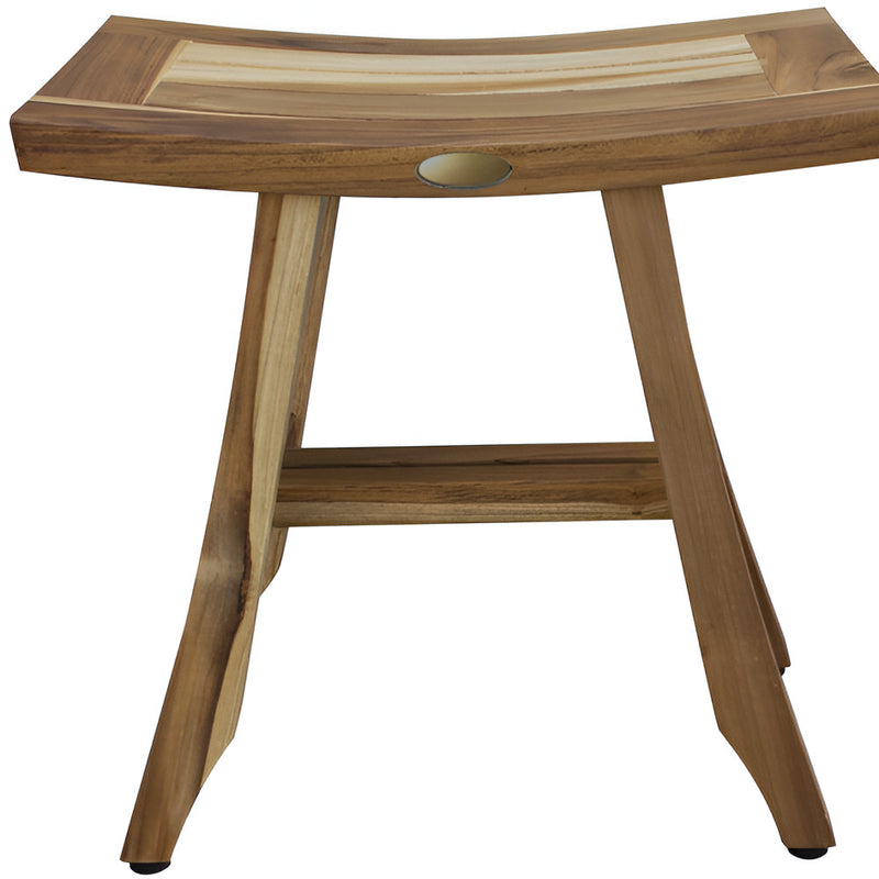 18" Natural Teak Rectangular Shower Bench - Bed & Bath