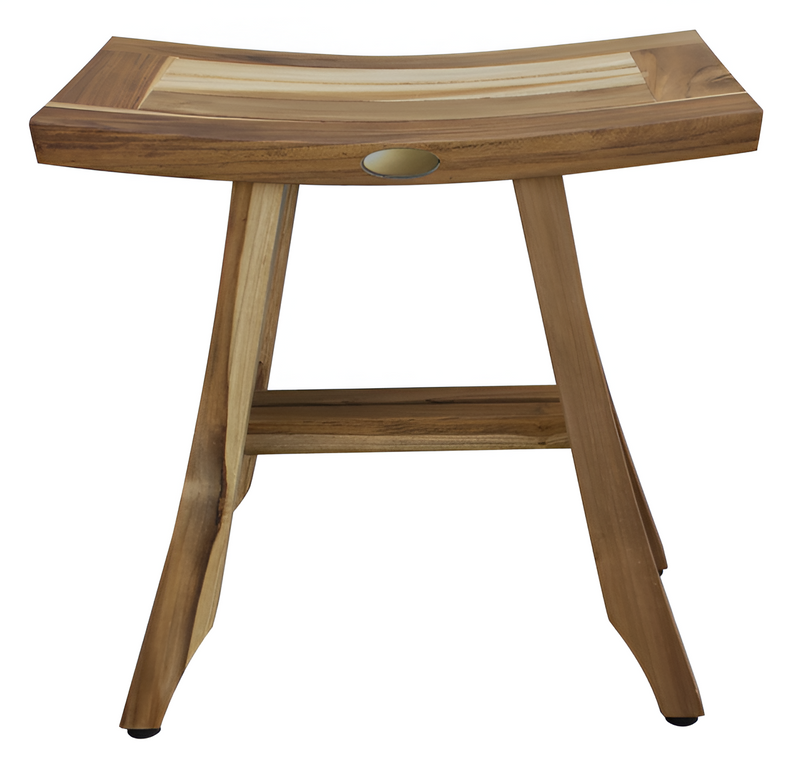 18" Natural Teak Rectangular Shower Bench - Bed & Bath