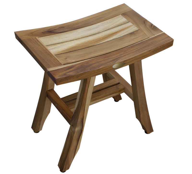 18" Natural Teak Rectangular Shower Bench - Bed & Bath
