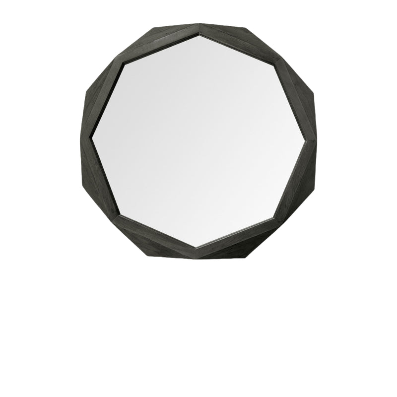 41" Black Solid Wood Octagon Framed Accent Mirror - Bed & Bath