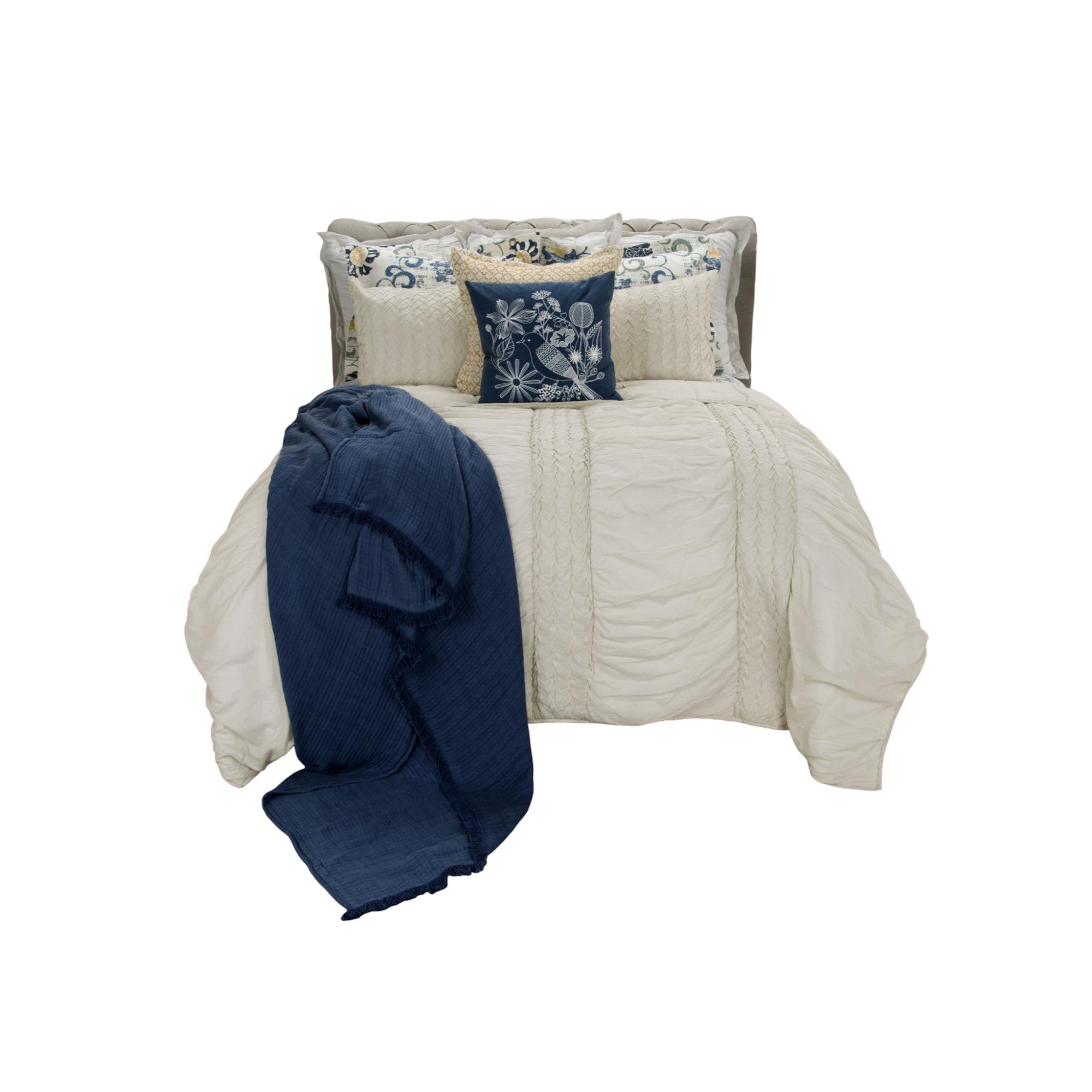 Ivory Geometric Quilt - Bed & Bath