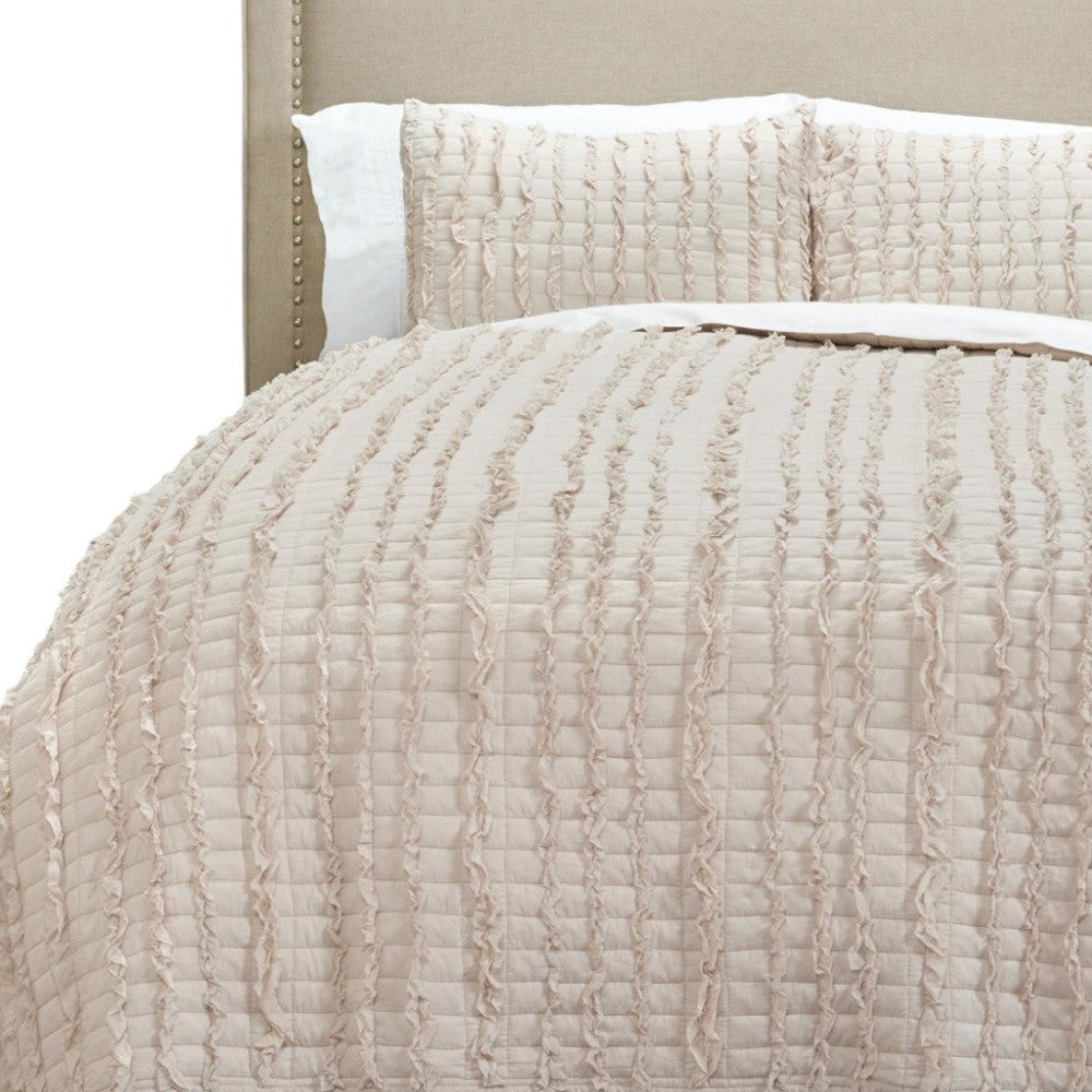 Blush Striped Queen Quilt - Bed & Bath