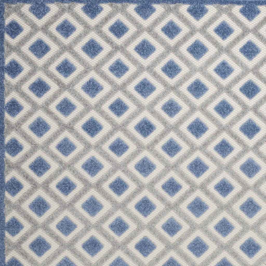 4' X 6' Blue And Gray Indoor Outdoor Area Rug