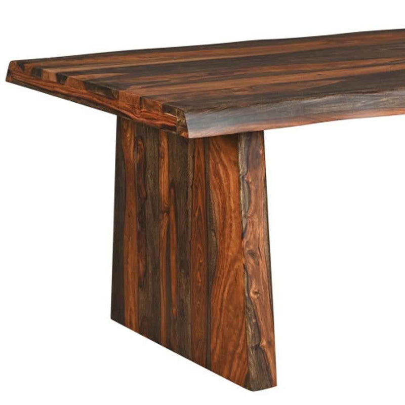 86" Dark Brown Solid Wood Dining Table
