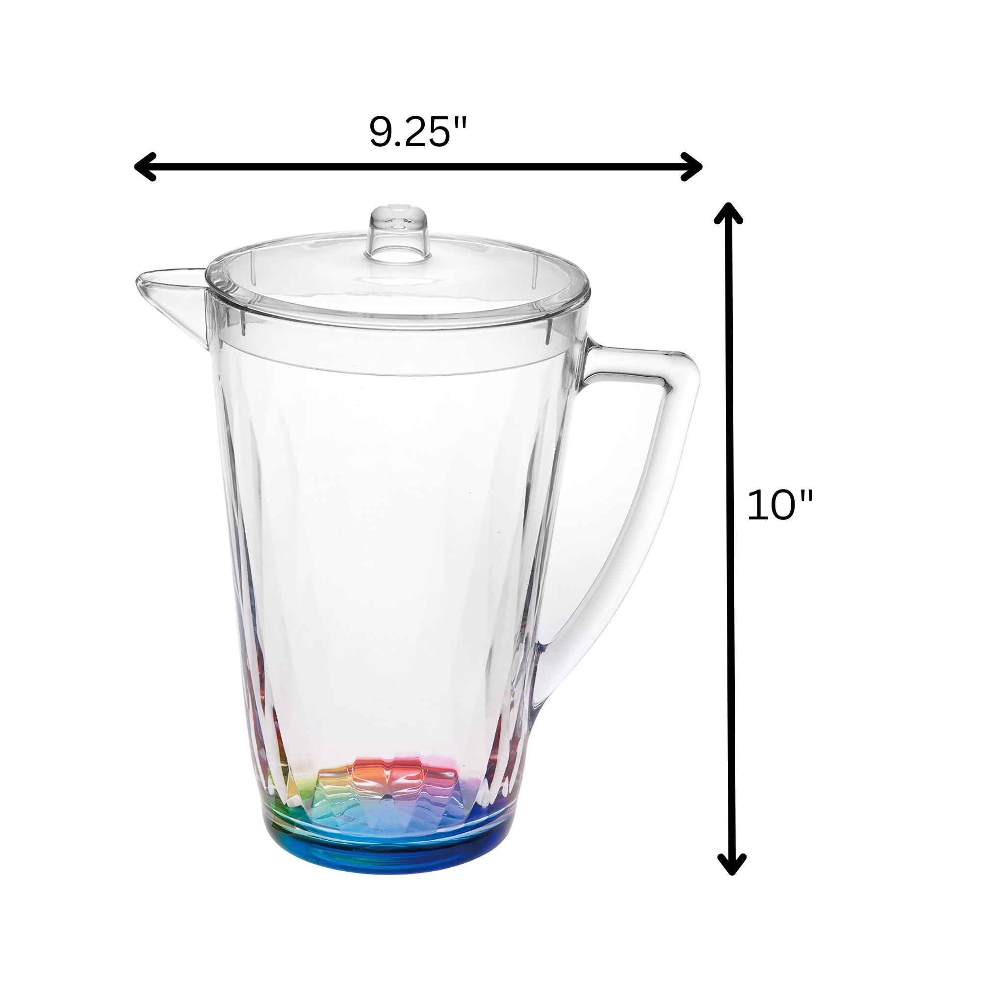 2.5 Clear and Rainbow Diamond Acrylic Pitcher