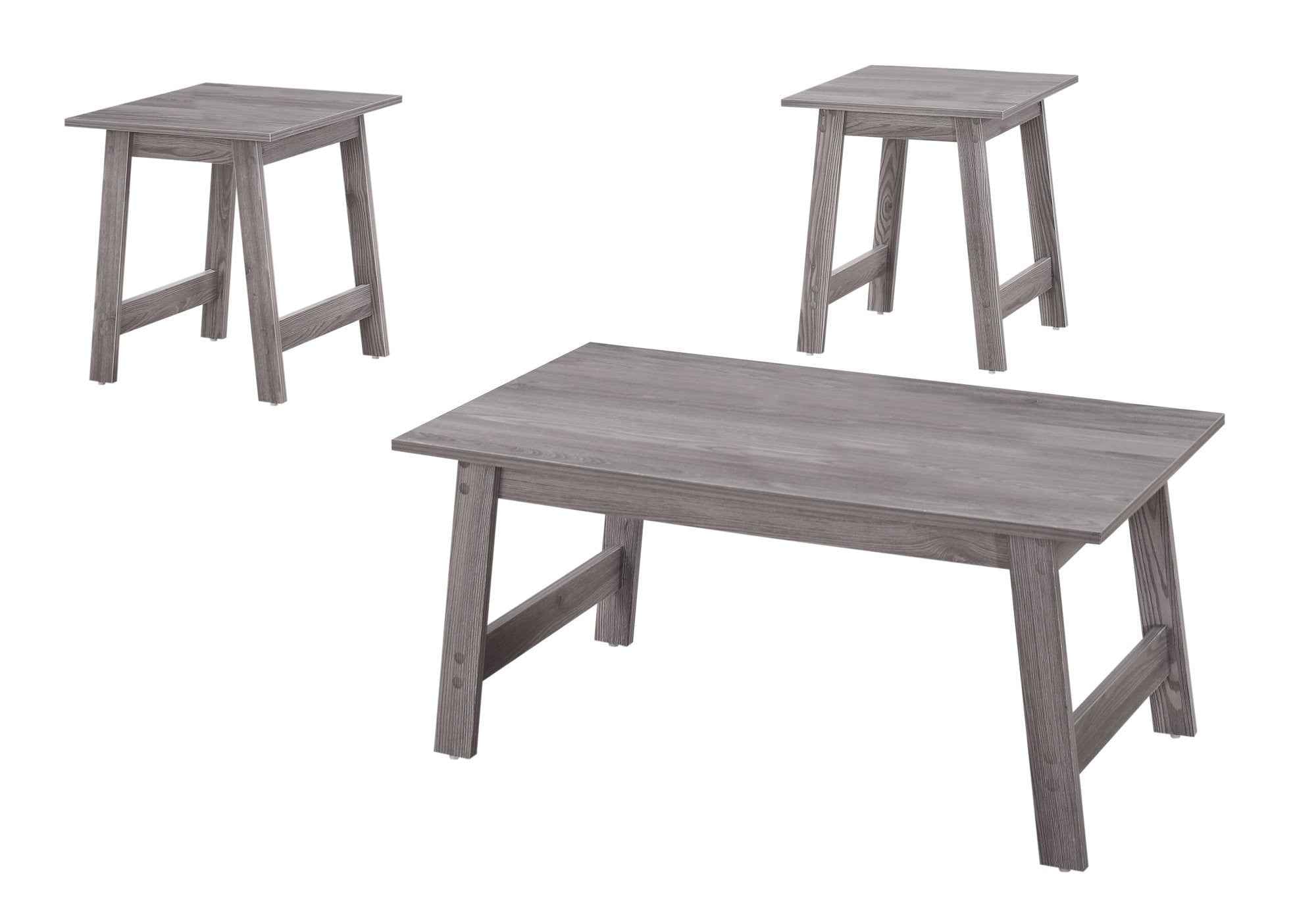 Set of Three 36" Gray Coffee Table