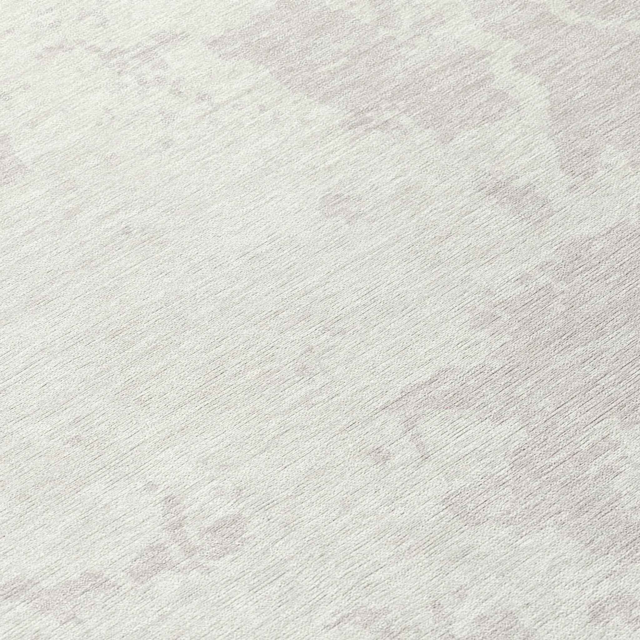 8' Ivory And Gray Round Abstract Washable Indoor Outdoor Area Rug