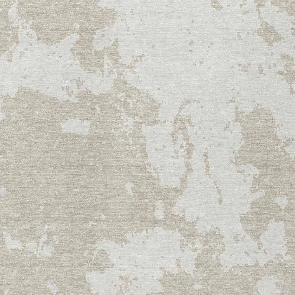 3' X 5' Beige And Ivory Abstract Washable Indoor Outdoor Area Rug