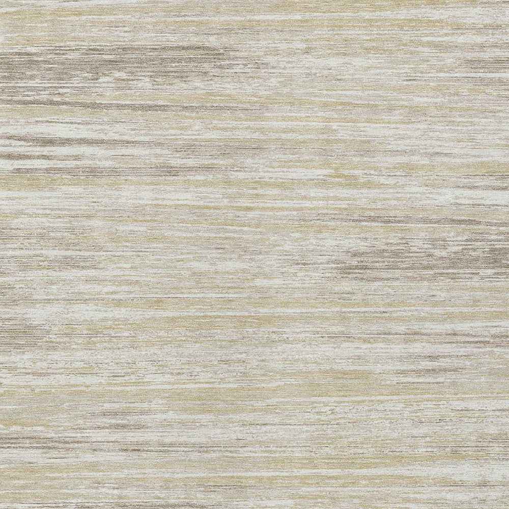 8' X 10' Beige Brown And Ivory Striped Washable Indoor Outdoor Area Rug