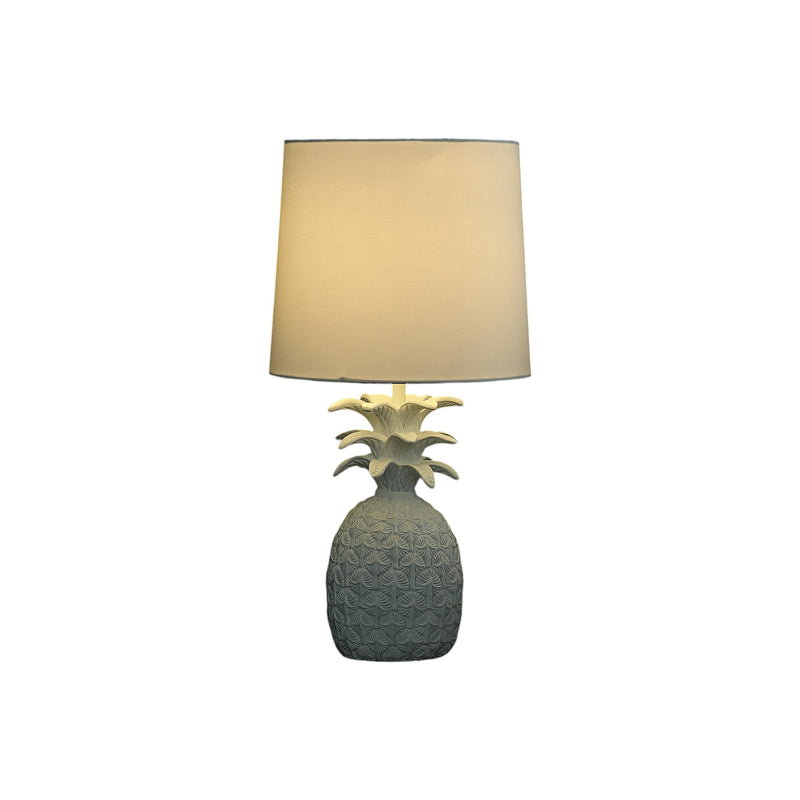 17" White Pineapple Table Lamp With Empire Shade - Lighting