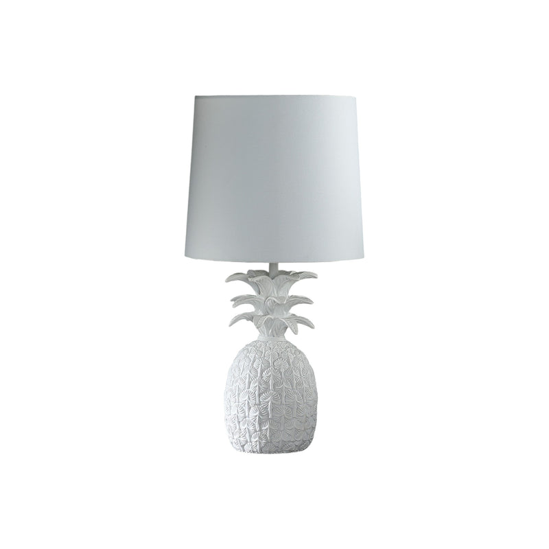 17" White Pineapple Table Lamp With Empire Shade - Lighting