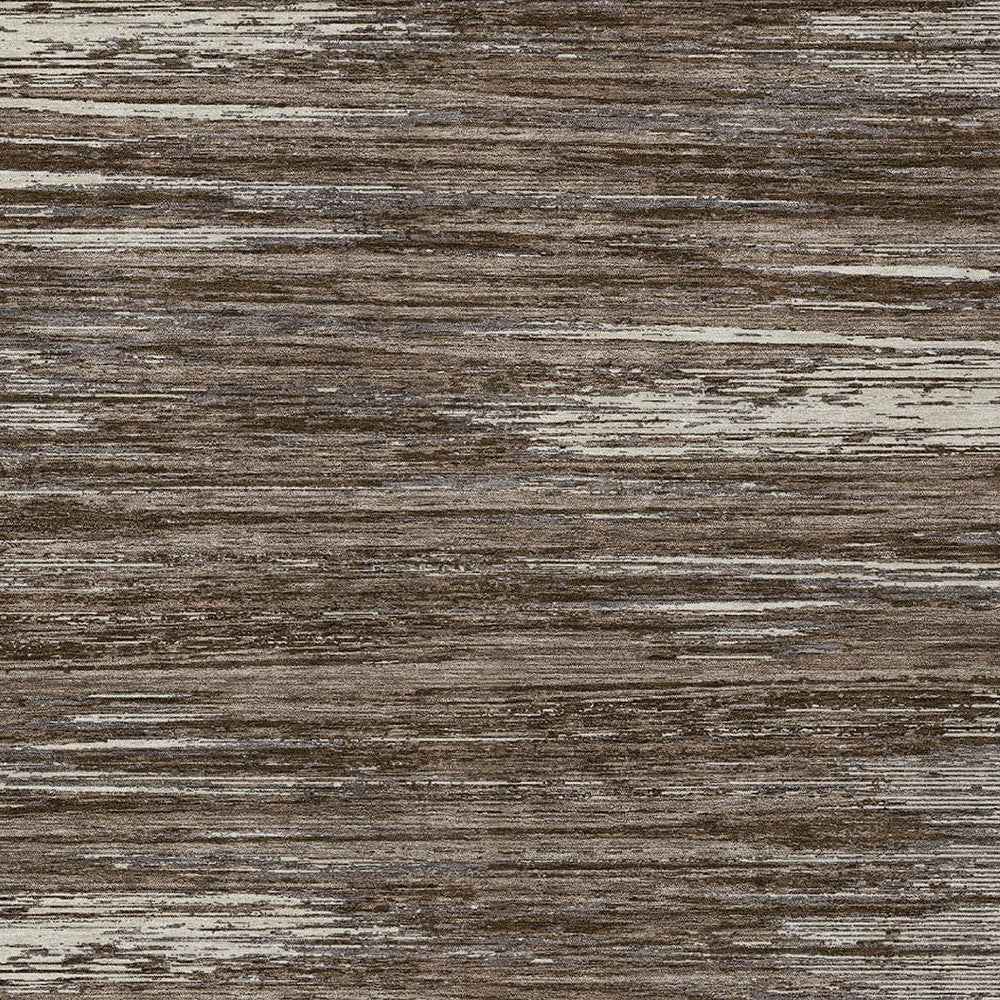 3' X 5' Brown And Ivory Striped Washable Indoor Outdoor Area Rug