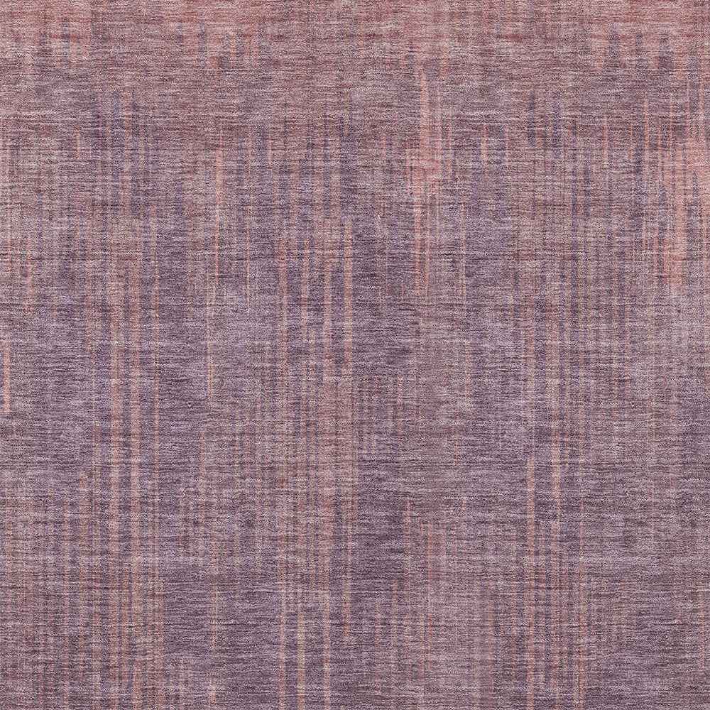 8' X 10' Mauve And Dark Purple Striped Washable Indoor Outdoor Area Rug