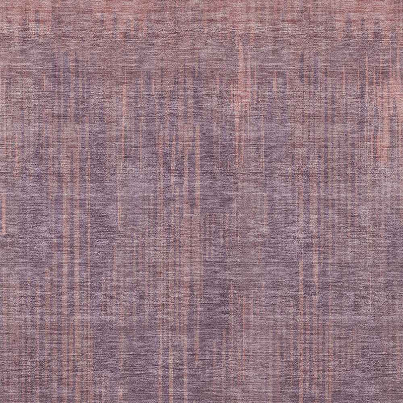 8' X 10' Mauve And Dark Purple Striped Washable Indoor Outdoor Area Rug