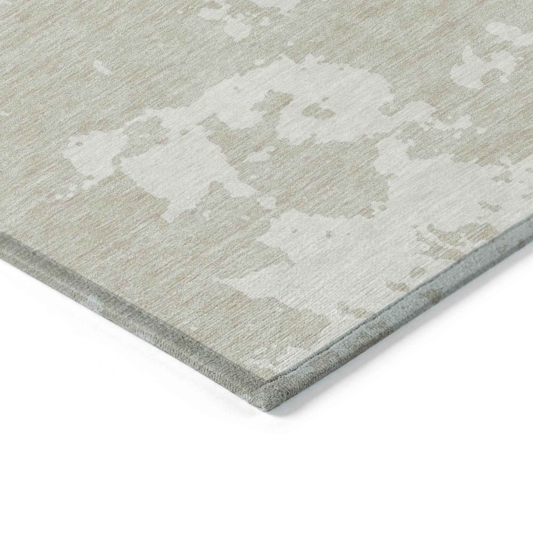 8' X 10' Beige And Ivory Abstract Washable Indoor Outdoor Area Rug
