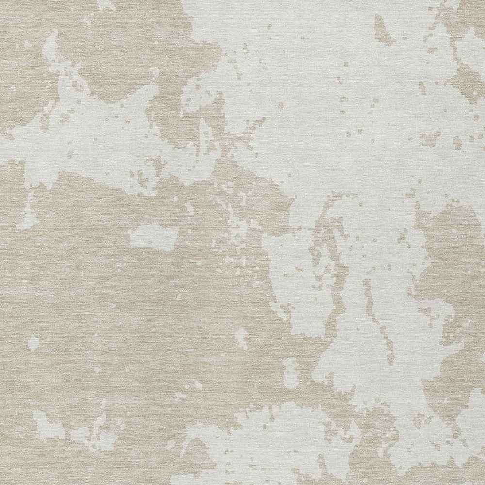 8' X 10' Beige And Ivory Abstract Washable Indoor Outdoor Area Rug