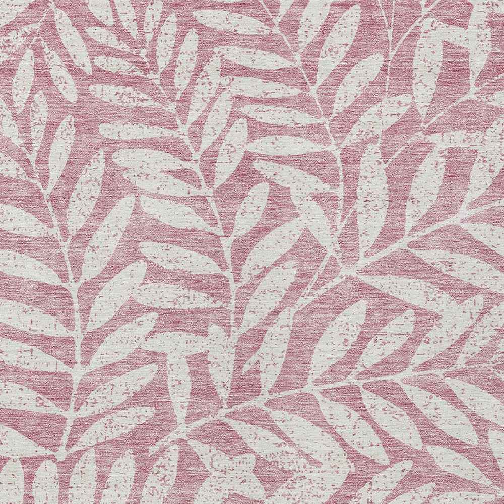 3' X 5' Blush And Ivory Floral Washable Indoor Outdoor Area Rug