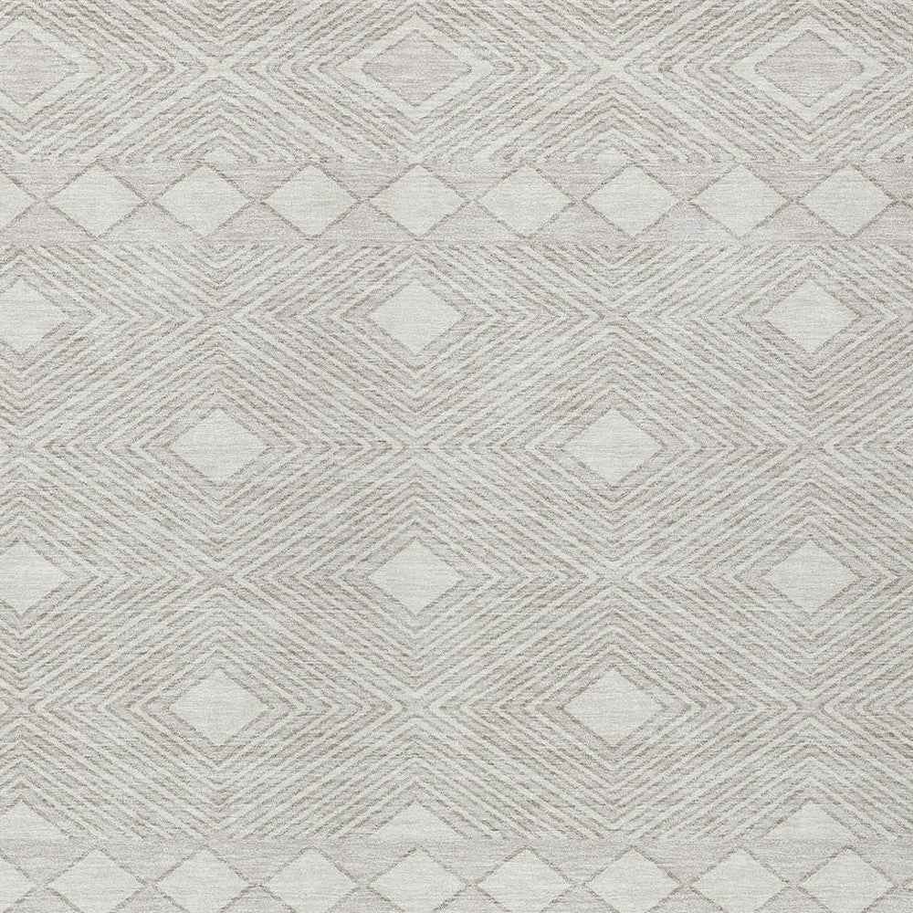 8' X 10' Ivory And Gray Geometric Washable Indoor Outdoor Area Rug