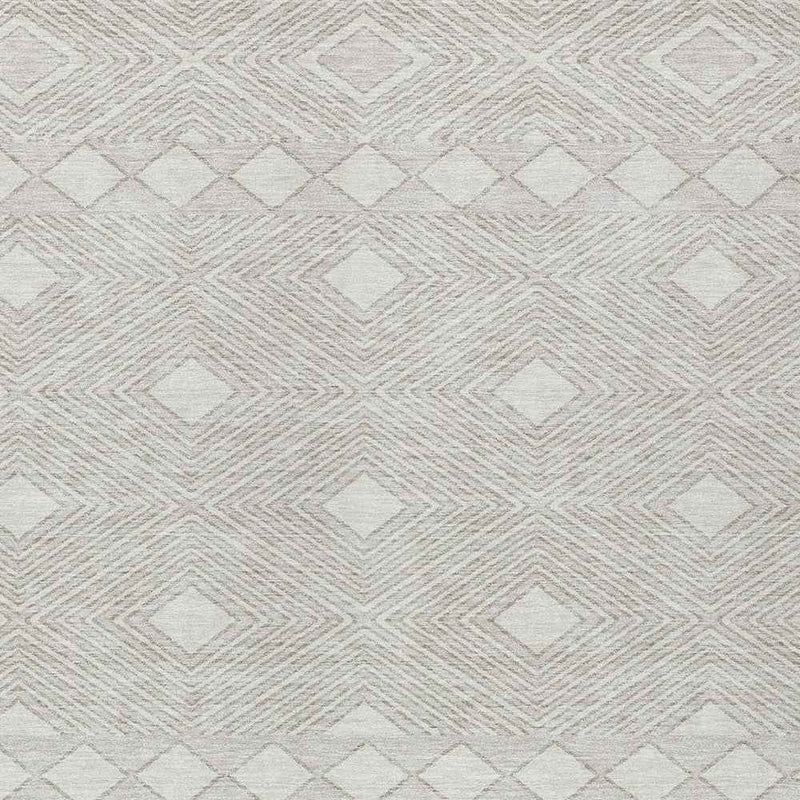 8' X 10' Ivory And Gray Geometric Washable Indoor Outdoor Area Rug