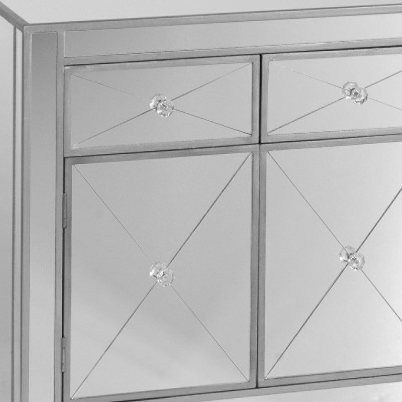 Glamorous Mirrored Bling Two Door Storage Accent Cabinet - Kitchen & Dining