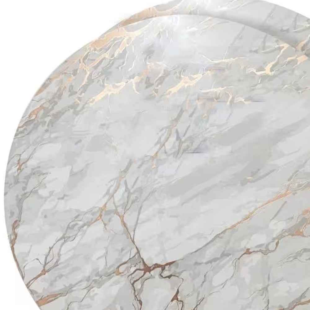 15" X 15" Gold Ivory And Gray Abstract Agglomerated cork Round Placemats