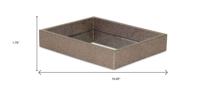 10" Gray Rectangular Wood Handmade Tray