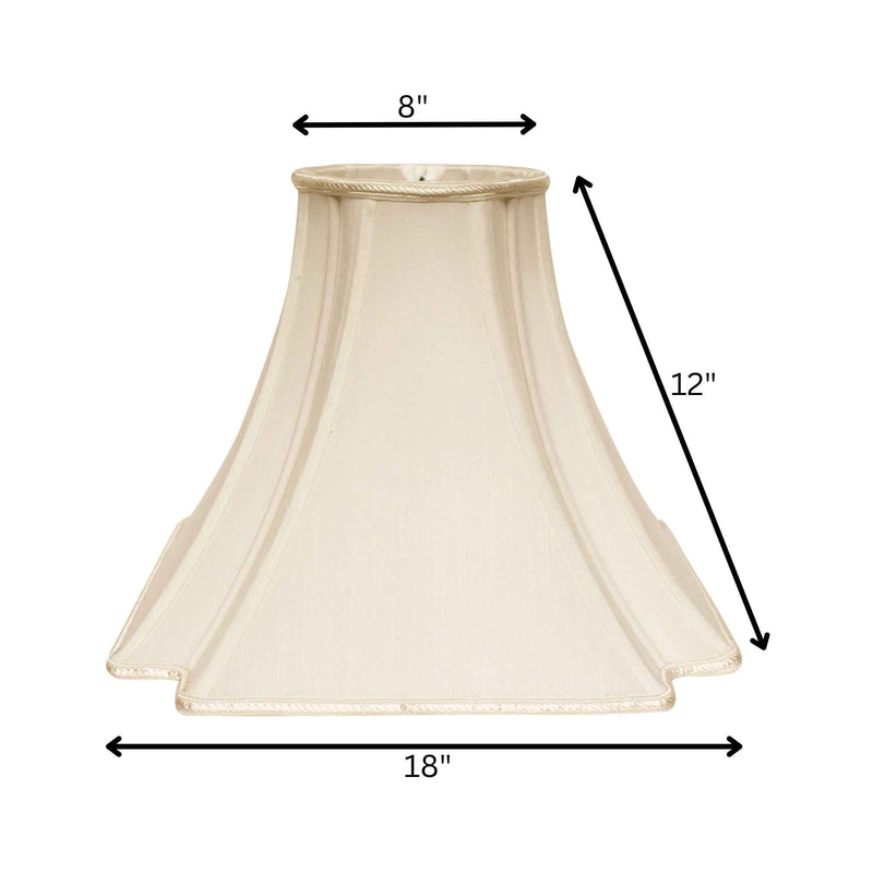 Ivory Shantung Silk Square Lamp Shade