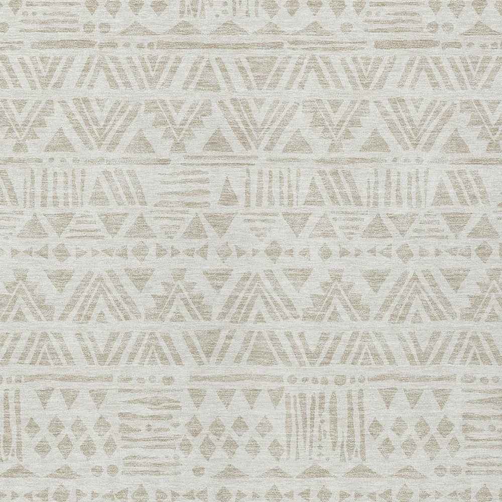 5' X 8' Ivory And Beige Southwestern Washable Indoor Outdoor Area Rug