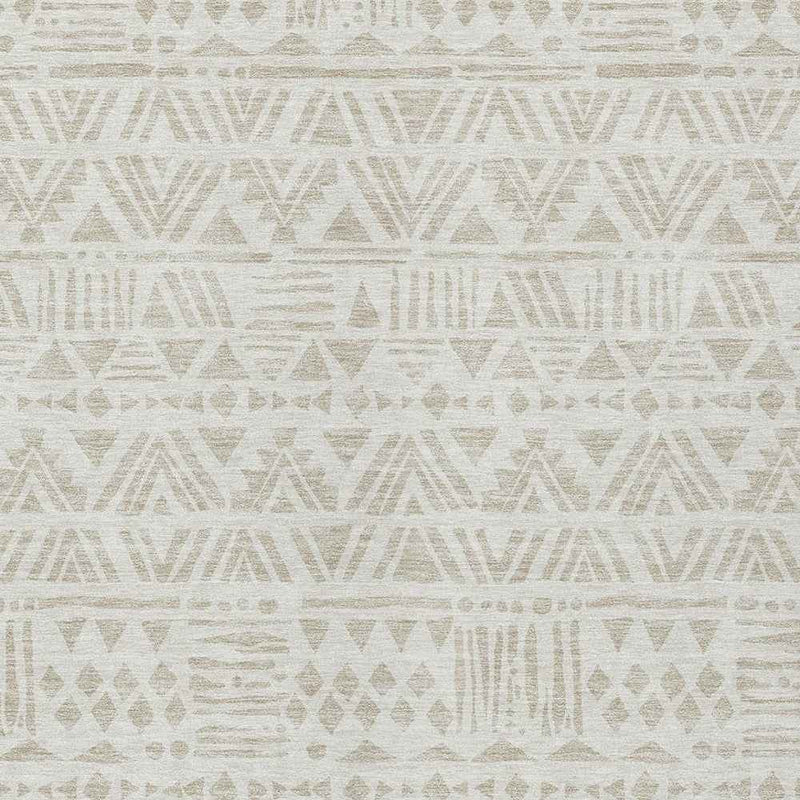 5' X 8' Ivory And Beige Southwestern Washable Indoor Outdoor Area Rug